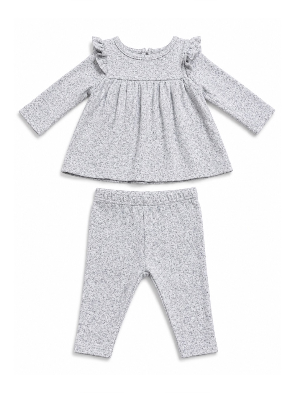 Sterling Baby Gray Fuzzy 2-Piece Long Sleeve & Leggings Set Baby Girl 3M